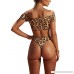 Amiliashp Womens Sexy Leopard Off Shoulder Bikini Set Padded Crop Top High Cut Cheeky Bottom Swimsuit Bathing Suit Swimwear B07MFTZ3CK